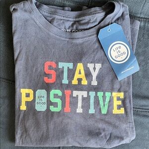 Life Is Good Unisex Colorful Stay Positive Tee